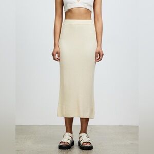Samsoe Samsoe Joanne beige rib knit midi Skirt size XS